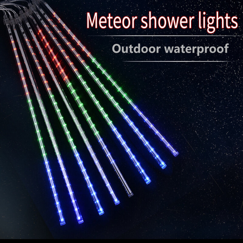 Meteor Shower LED Light String Rain Tube Night Light Christmas Decoration Waterproof 110V-220V Colorful Color Romantic Wedding