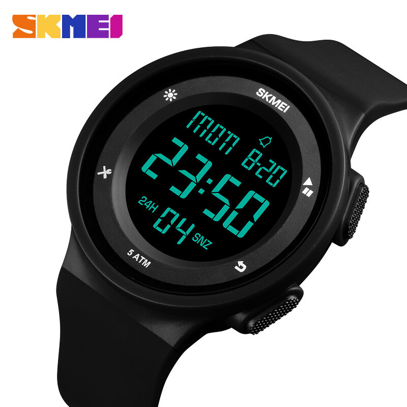 SKMEI-relojes deportivos para mujer, pulsera Digital LED, resistente al agua, de silicona, Masculino