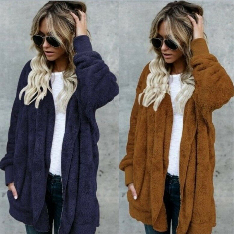 2018 새로운 패션 S-5XL 여성 겨울 재킷 따뜻한 모피 후드 긴 소매 재킷 여성 의류