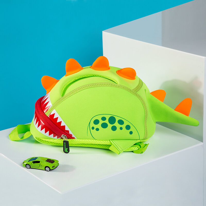 NOHOO-mochila de dinosaurio para niños pequeños, bolsa de juguetes impermeable con dibujos animados en 3D, para preescolar