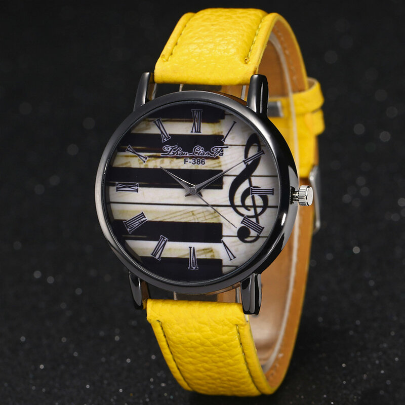 Musical reloj de pulsera de mujer con estampado de Relogio femenino diseño de moda relojes elegante triángulo hueco