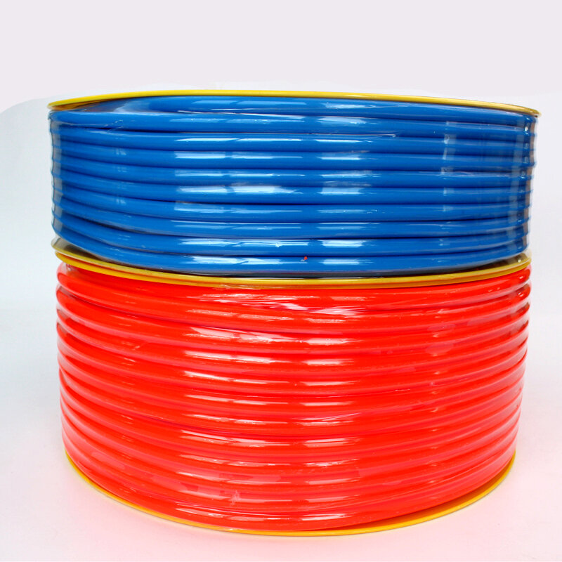 Tubo de ar pneumático de plástico flexível, 1m, várias cores, vermelho, azul, preto, transparente, 12*8mm