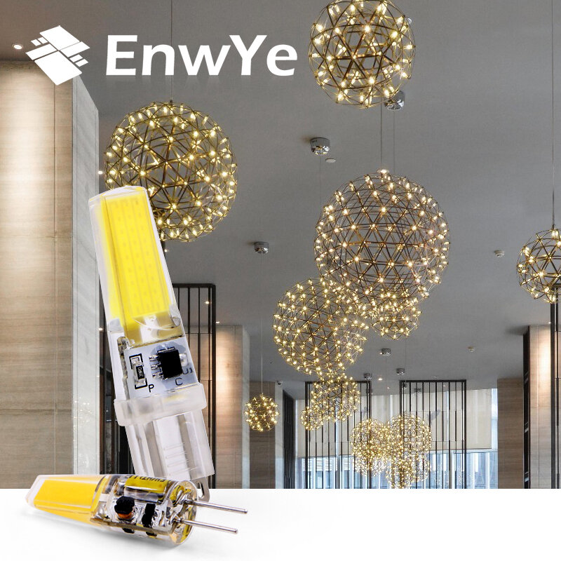 Enwye led G4 G9 ランプ電球ac/dc 12v 220v 3 ワット 6 ワットcob smd led照明ハロゲンスポットライトシャンデリア交換してください