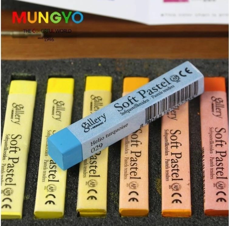 Мягкая пастель для артистов галереи Mungyo, 72 цвета, стандартный квадратный размер, деревянная коробка