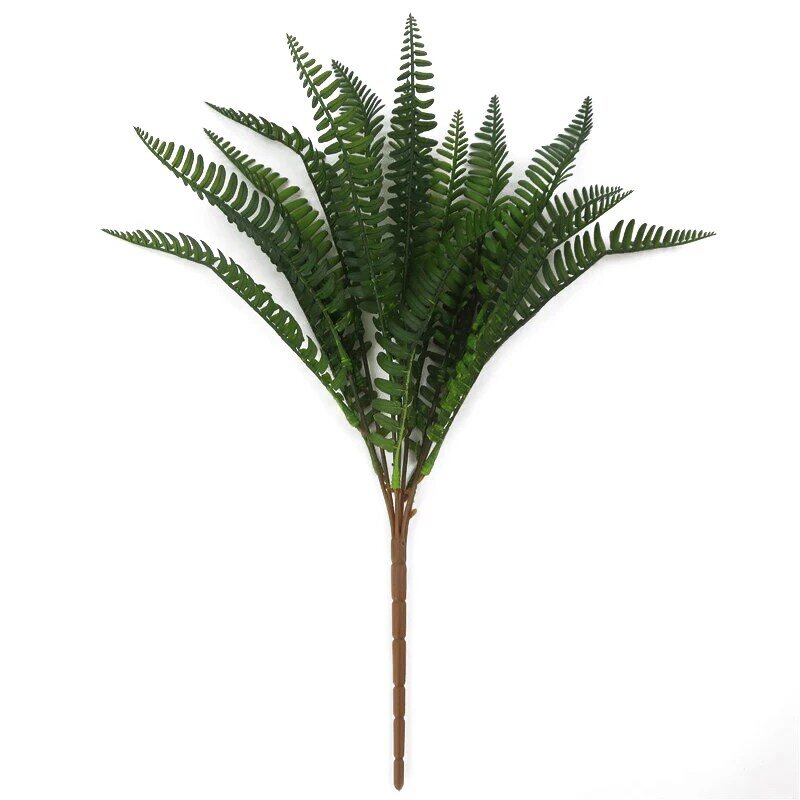47cm Artificial Green Leaves Plants Simulation Persian Grass Plactic Fake Leaves for Home Garden Decoration Office Desk Ornament