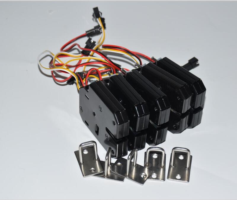 5Pcs Elektromagnetische Elektrische Controle Kast Lade Lockers Voor 12V Dc Lock Klink Carbon Staal Zwarte Deur Toegangscontrole
