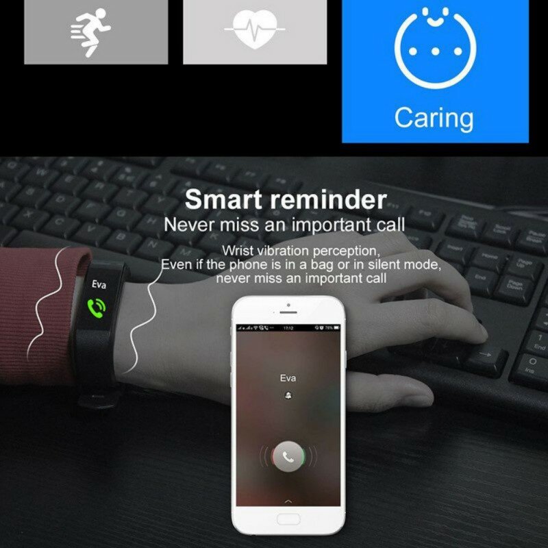 Mais tela colorida pulseira inteligente sono monitoramento esportes passo lembrete de informações pulseira inteligente