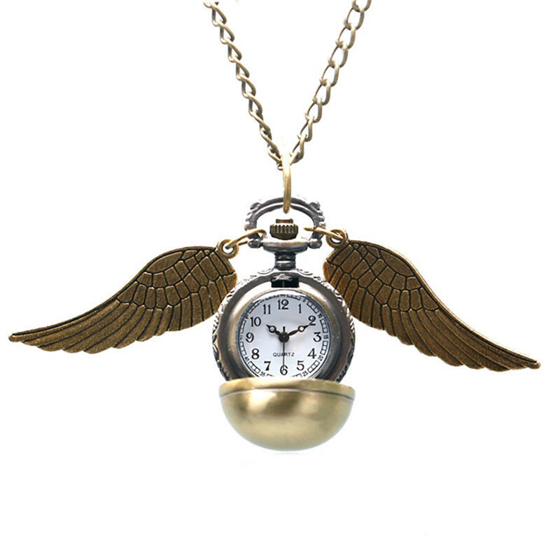 Elegant Golden Watch Pocket Watch Alice In Wonderland Necklace Chain Pendant Watches Relogio Feminino