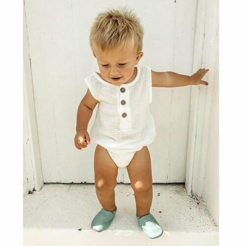 0-24M Newborn Cotton Linen Romper Baby Boy Girl Sleeveless Solid Romper Infant Toddler Outfit Sunsuit Clothes