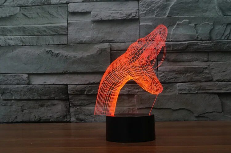 Snake 3d LED Night Light Colorful USB Table Desk Lamp ABS Base Touch Remote Control Home Decorations