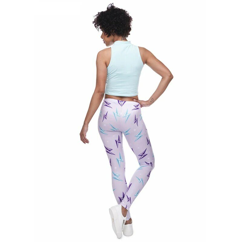紫グラデーション紫色の印刷女性レギンスフィットネス通気性汗速乾性レギンス高弾性ズボンパンツ