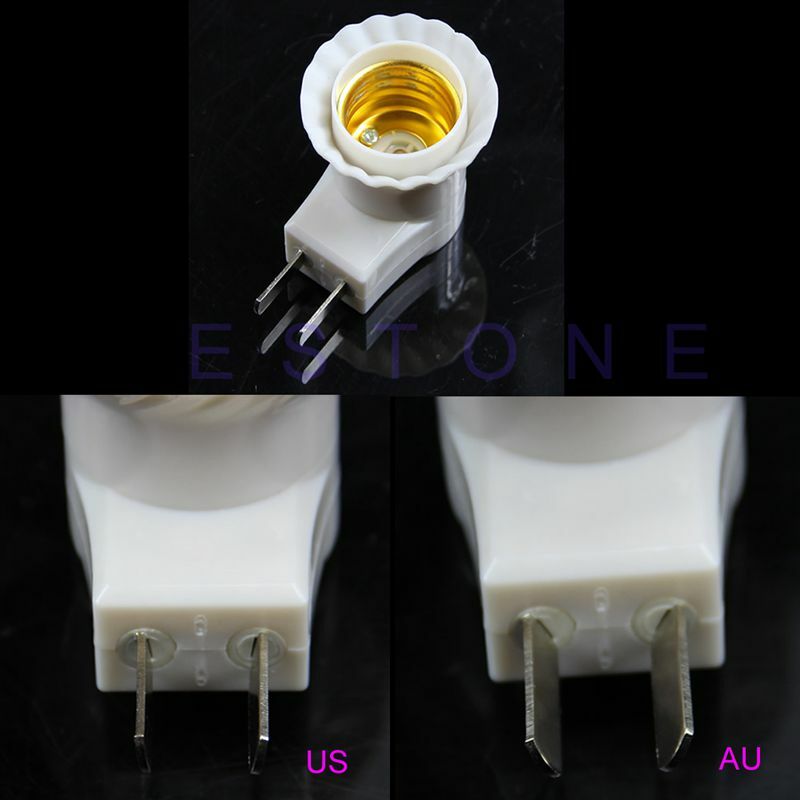 E27 female socket to EU plug adapter with power on-off control switch