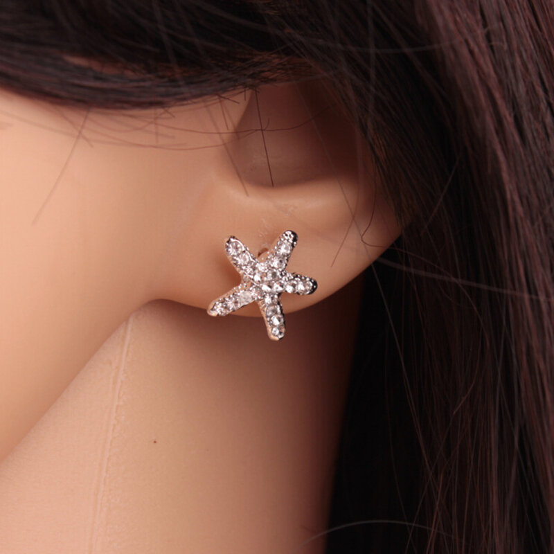 RONGQING – boucles d'oreilles en forme d'étoile de mer pour femmes et filles, 1 paire, style Boho