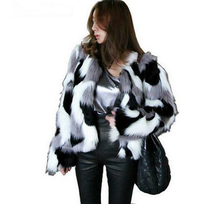 s/9XL Women Mixed Color Man-Made Fur Jacket Casual Plus Size Faux Fur Coats Female Short Fur Outwear Casaco De Pele Falso Ck43