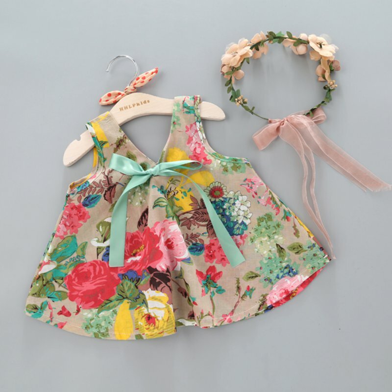 Ensemble de vêtements pour enfants filles, imprimé Floral, sans manches, doux, gilet + short, tenue d'été