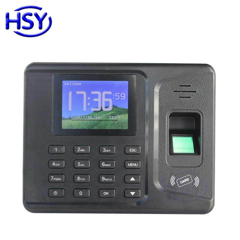 Enregistreur biométrique de temps de présence d'empreintes digitales RFID, dispositif d'horloge de reconnaissance des employés avec logiciel gratuit