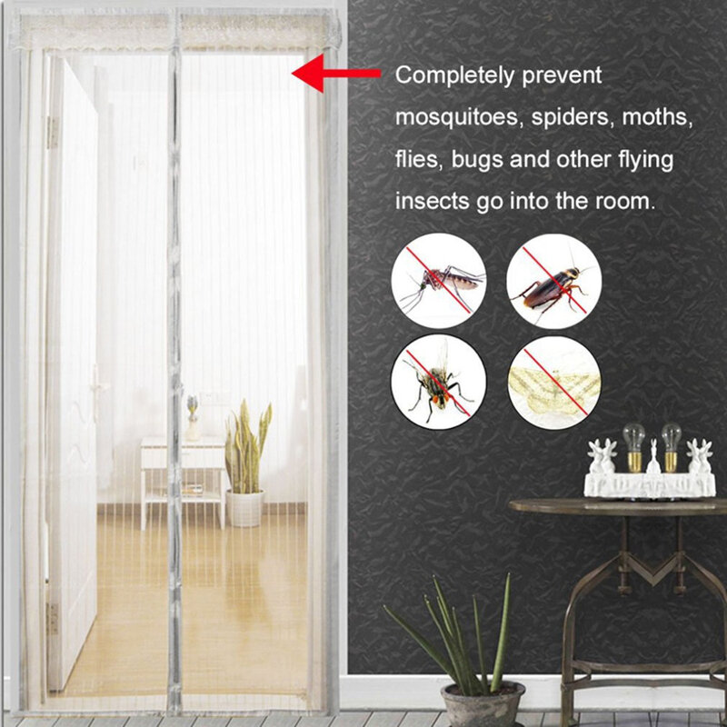 夏抗蚊昆虫フライバグカーテン磁気メッシュネット自動閉鎖ドア画面キッチンカーテンドロップシッピング
