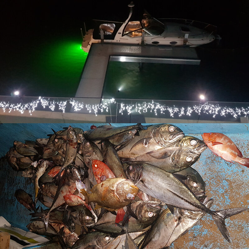12v luz de pesca 108 pçs 2835 led subaquática lâmpada de luz de pesca ip68 iscas peixe finder lâmpada atrai camarão lula krill lâmpada led