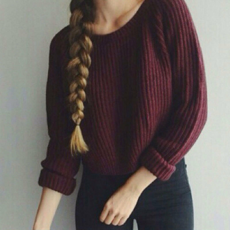 Jesień zima kobiety swetry i swetry koreański styl z długim rękawem casual sweter w stylu crop slim solidna dzianina swetry sweter mujer