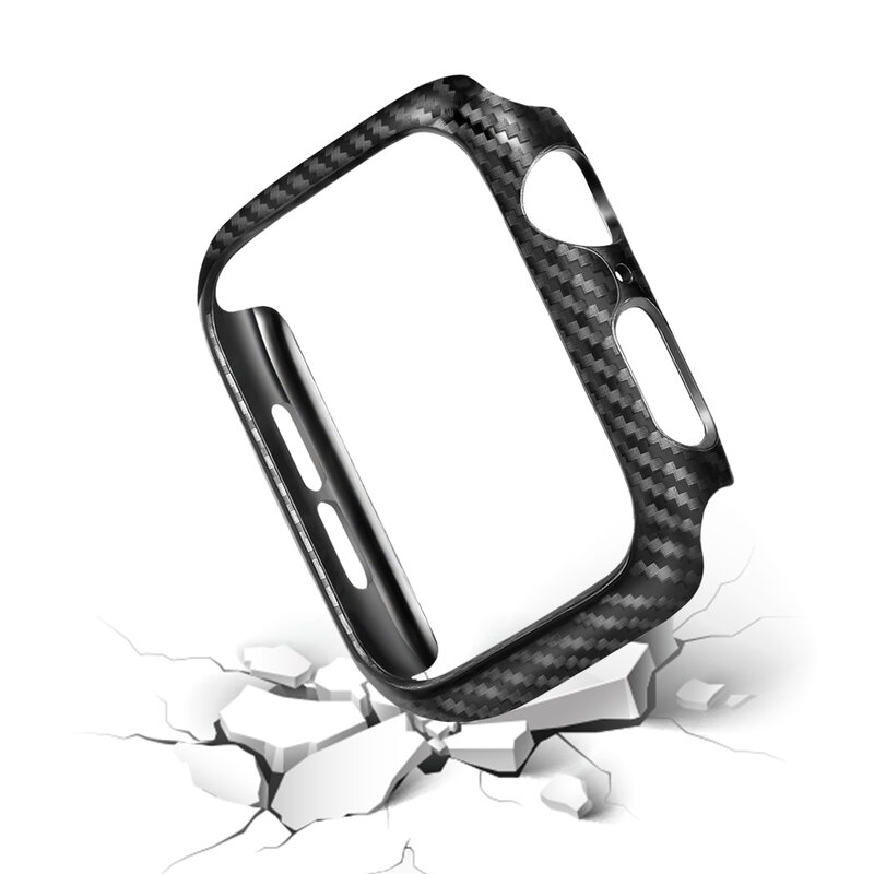 Koolstofvezel Screen Protector Case Voor Apple Horloge 42/38/40/44Mm Compatibel Voor Iwatch Serie 5/4/3/2/1 Beschermende Bumper Covers