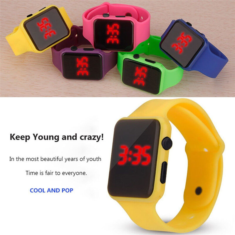 Montres de sport à LED pour hommes, accessoire numérique, montres-bracelets électroniques en silicone, horloge