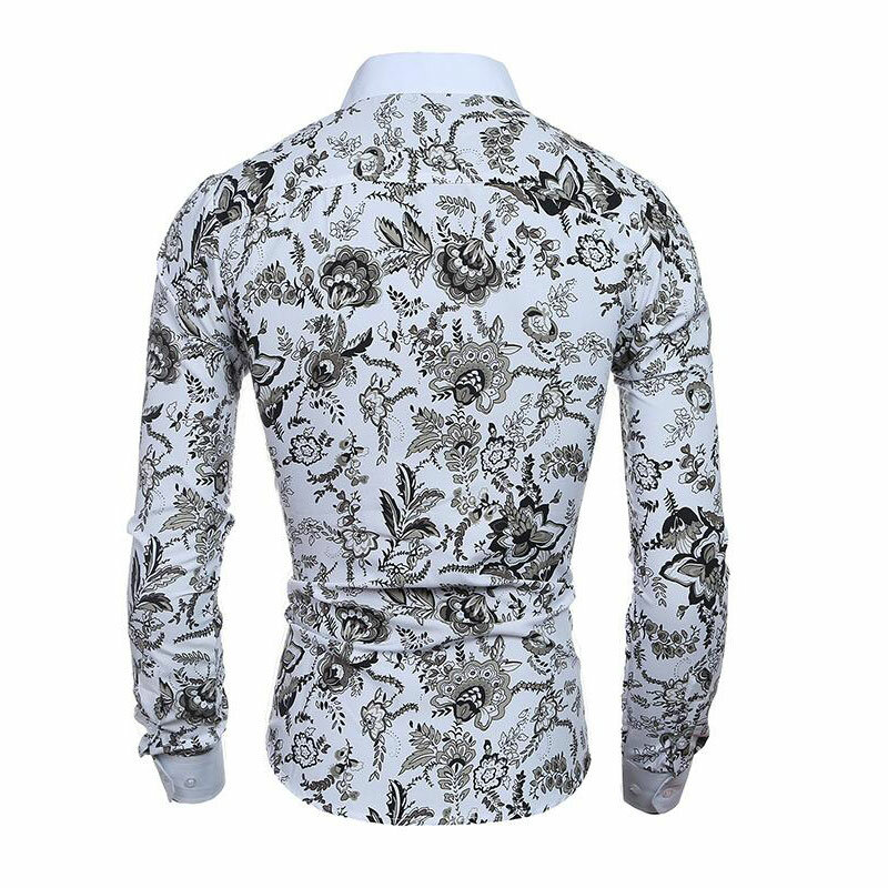 Camisa masculina com estampa 3d flor, camisa casual slim fit havaiana 2021