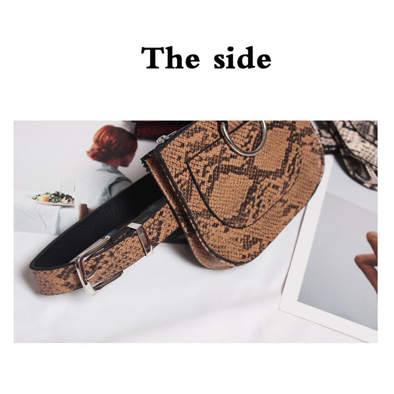 Поясная Сумка для женщин, поясная сумка из искусственной кожи под змеиную кожу, Модный женский кошелек высокого качества B31