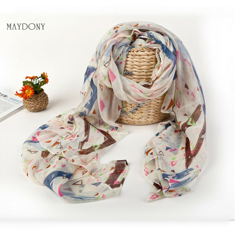 SJ8 новый женский шарф с модным принтом из хлопка на зиму-весну, теплые шарфы для леди бандана в клетку