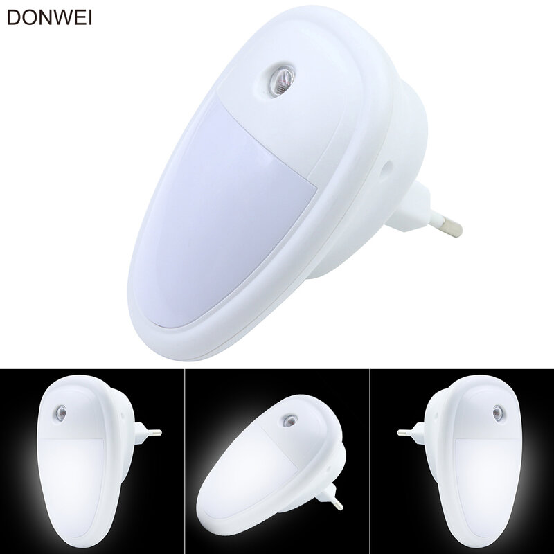 DONWEI Light Sensor LED Night Light Open Automatically at Night Soft Lights for Baby Bedroom Hallway Path Stair EU Plug Light