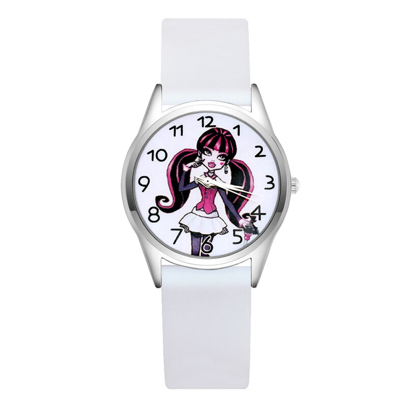 Reloj de pulsera con correa de silicona suave para niños y mujeres, cronógrafo con diseño de dibujos animados para chicas, estudiantes y niños, JC31