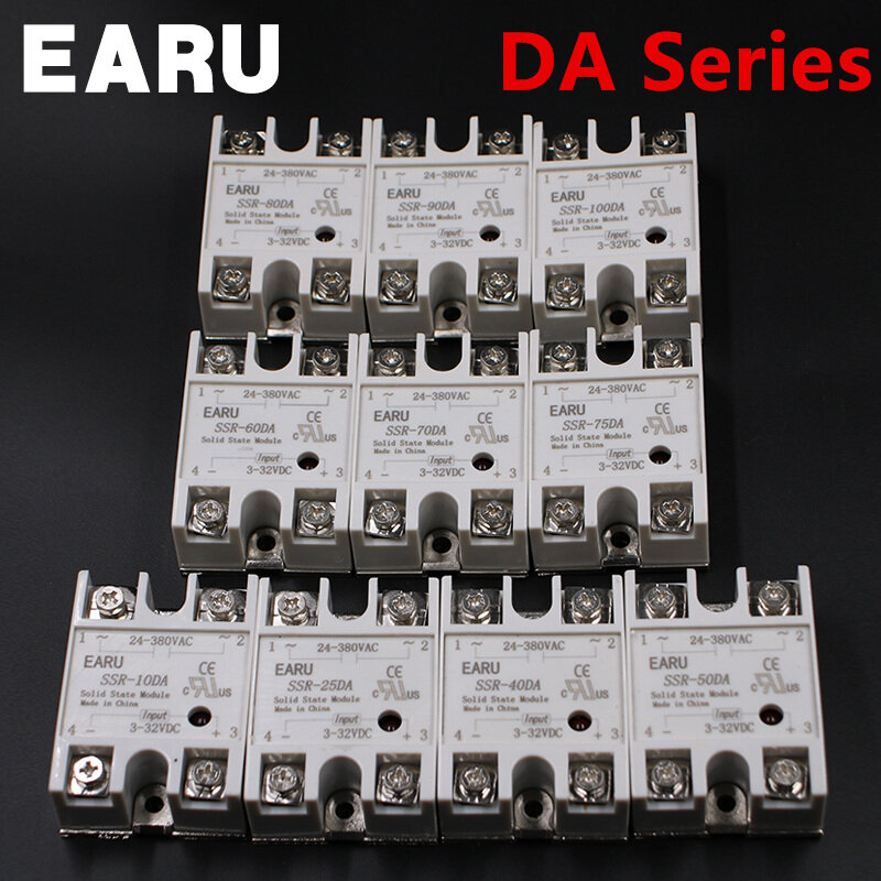 Entrée relais SSR 3-32VDC 1 pièce | DA 25A, sortie 24-380VAC pour contrôleur de température PID, module transformateur de tension