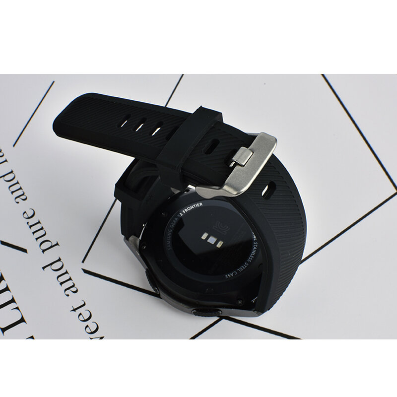 스포츠 22mm 밴드 삼성 갤럭시 시계 46mm s3 프론티어/클래식 화웨이 시계 gt 스트랩 실리콘 팔찌 huami amazfit 벨트