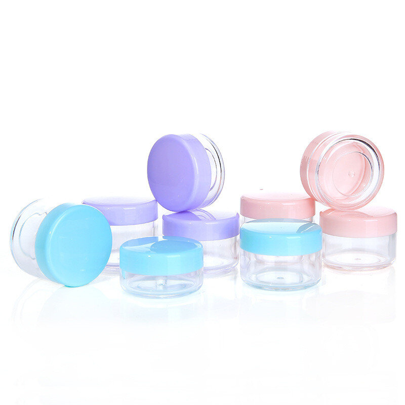 1 Pcs Acryl Kosmetik Jar Box Tragbare Make-Up Creme Nail art Cosmetic Bead Lagerung Topf Behälter Klare Nachfüllbar Flaschen 2021