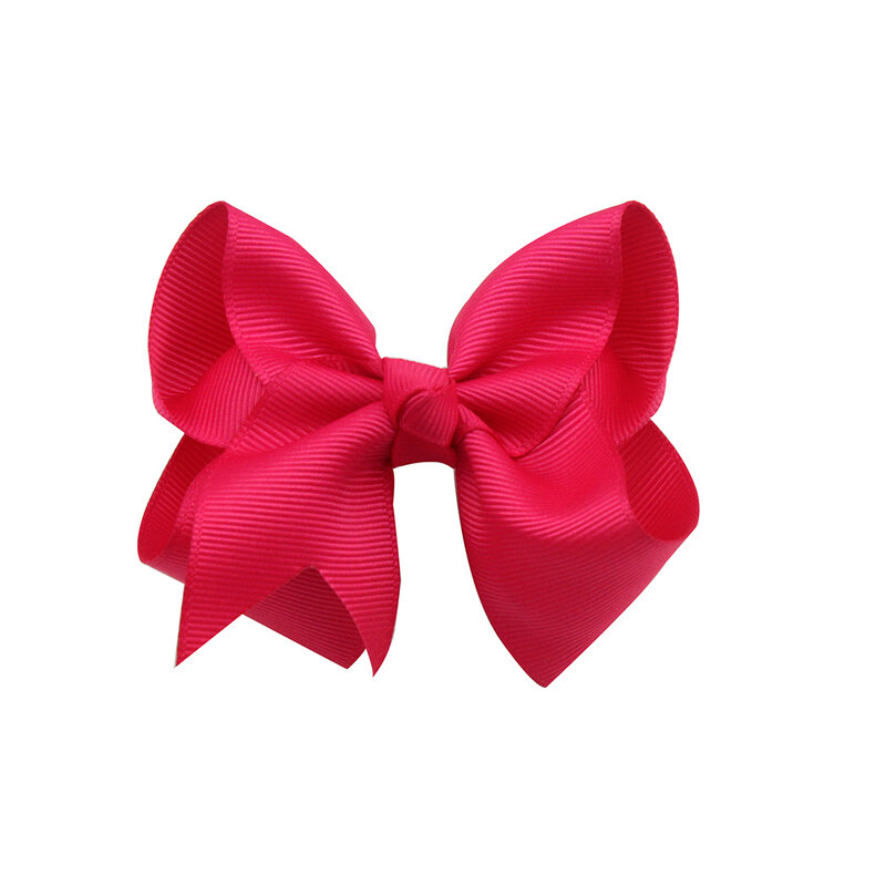 24 Piece Set Of 3 Inch High Quality Classic Solid Color Fine Hair Bow Tie Hair Clip