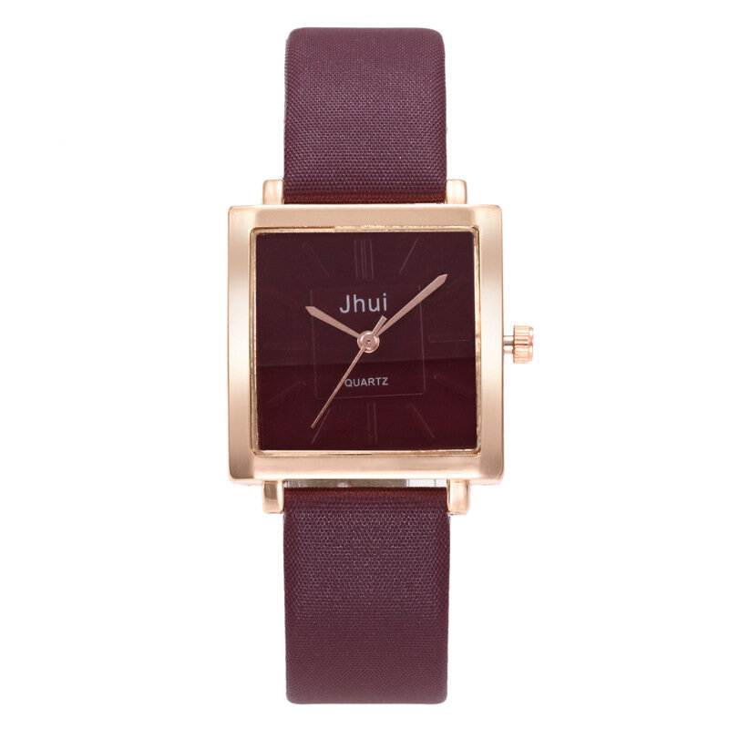 Luxo quadrado dial relógios femininos moda couro quartzo senhoras relógio de pulso pulseira relógio feminino reloj mujer relogio feminino