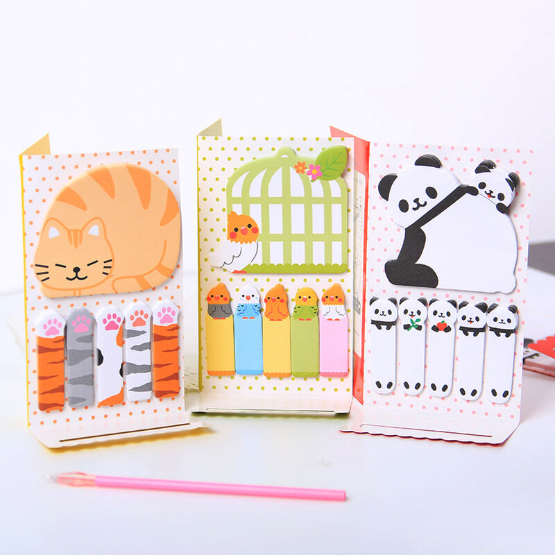 1 Pc Cute Panda Kucing N Kali Lengket Catatan Memo Pad Kertas Stiker Notepad Hadiah Alat Tulis Kantor Escolar