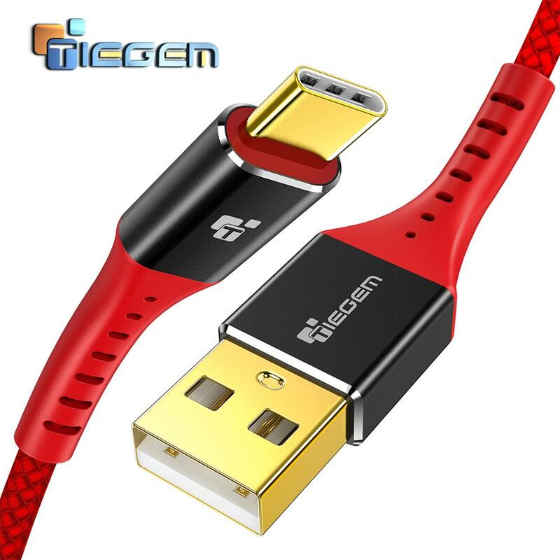 TIEGEM-Cable USB tipo C de carga rápida 4,0 QC 3,0, Cable de datos para Xiaomi, Samsung, Huawei, USBC