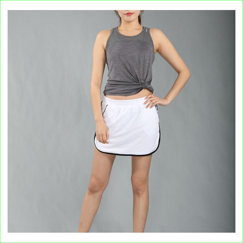 Pro Mesh Polyester Tennis Skirt Women Sports Mini Shorts For Badminton Gym Quick Dry Breathable