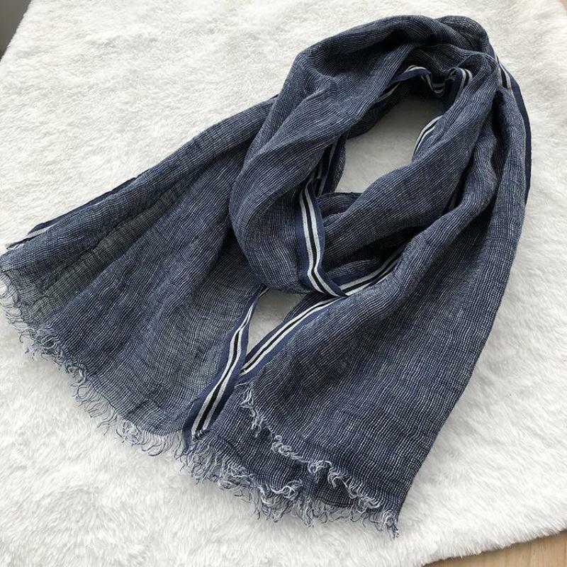 spring summer autumn winter Scarf Cotton And Linen Solid Color long men's scarves shawl fashion men scarf
