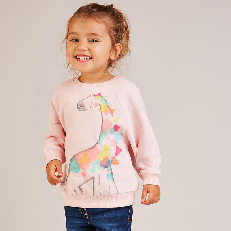 Little maven 2019 autumn new baby girls brand clothes giraffe print toddler pink thin sweatshirts little girl outfit C0168
