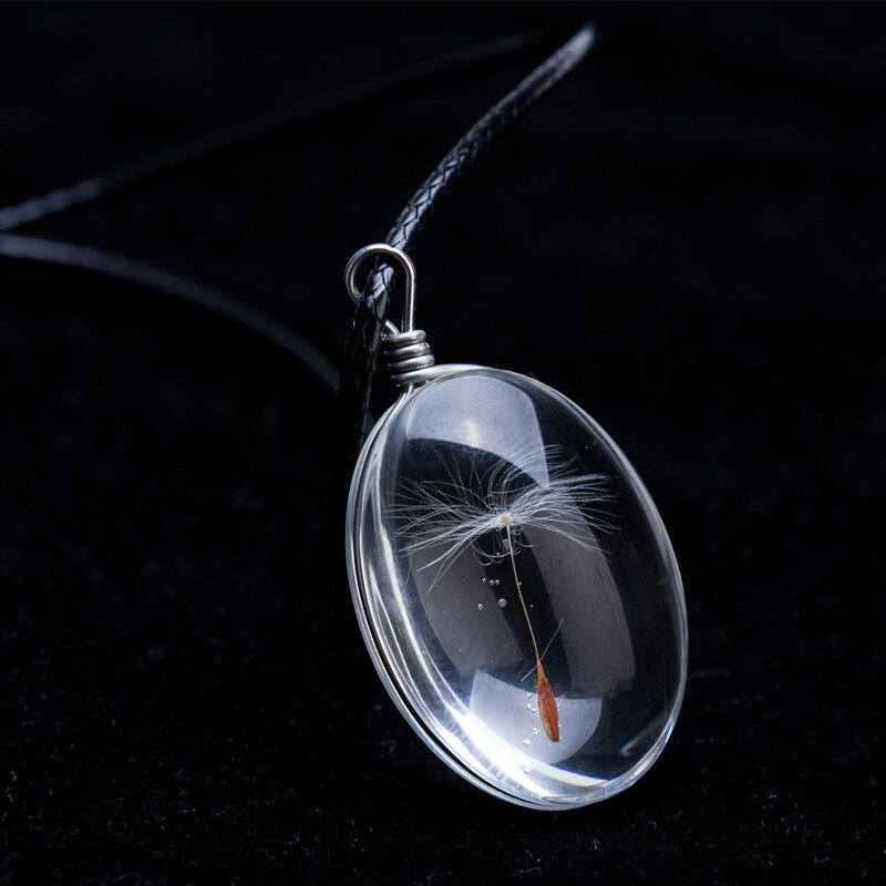 2016 colar de cristal de vidro com pingente, bola de cristal, corrente de couro de tira longa, para mulheres, presente de joias, venda imperdível