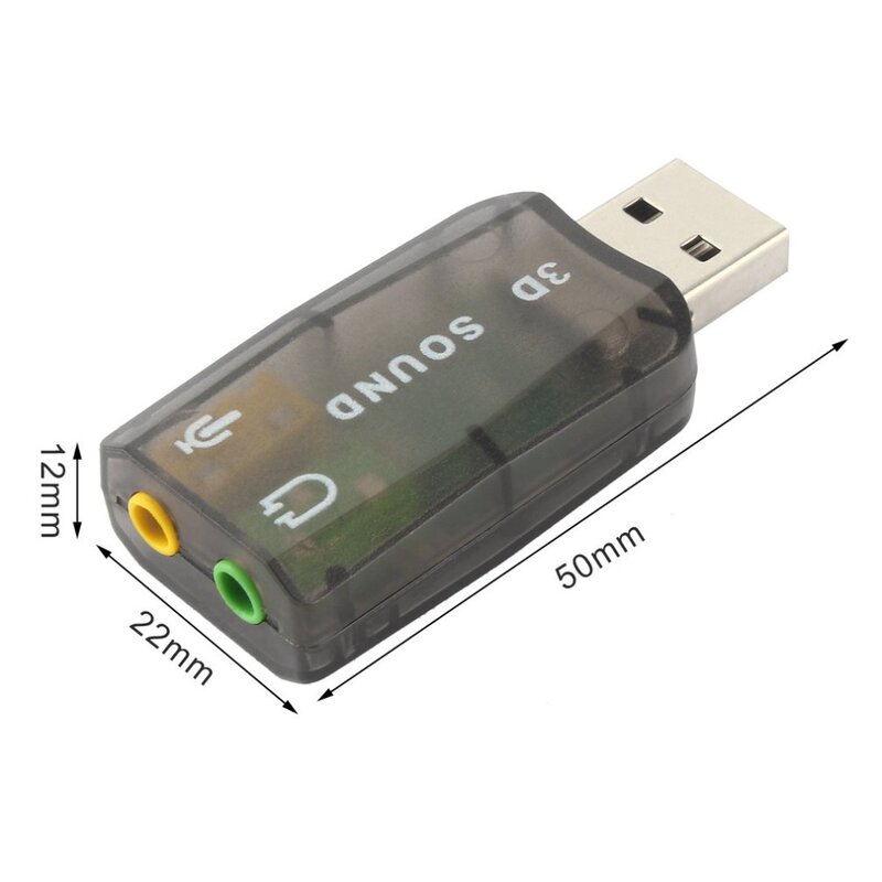 USB 오디오 어댑터 2.0 USB 사운드 카드 외부 변환기 어댑터, 3.5mm 헤드셋 마이크, 컴퓨터 PC 노트북 용 마이크