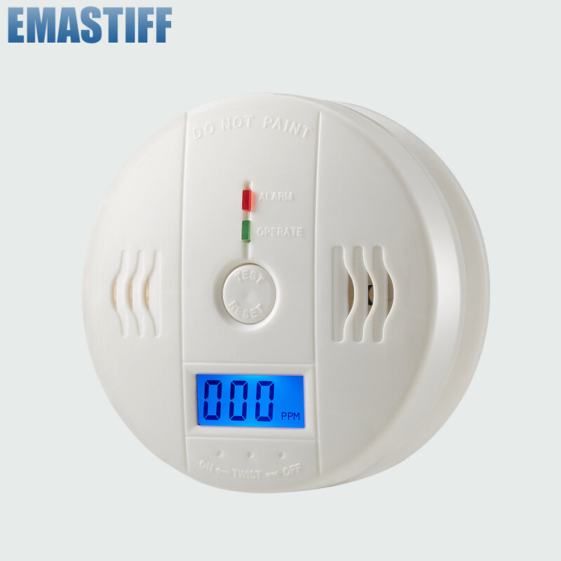 Sensor fotoeléctrico de Gas para seguridad del hogar, Detector de alarma de intoxicación por monóxido de carbono, 85dB, LCD de alta sensibilidad