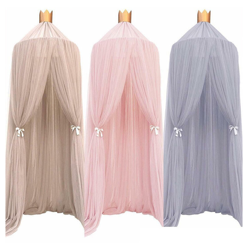 Baby Bed Mosquito Net Canopy Cot Curtain Girl Room Decoration Crib Netting Tent Crown Hanging Net Princess Tents Baby Room Decor