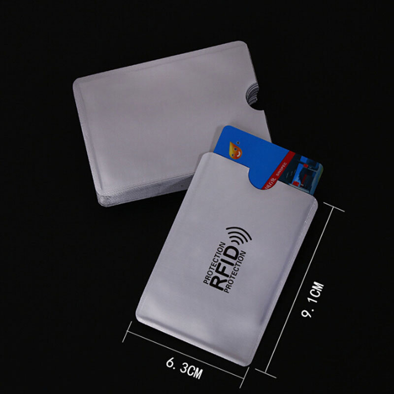 2 sztuk nowy anty Rfid blokowanie czytnik blokada pojemnik na kartę bankową ID etui na karty bankowe ochrona Rfid metalowe etui na karty kredytowe Aluminium