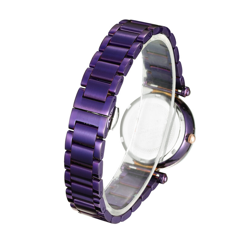 Cagarny นาฬิกาข้อมือแฟชั่นสำหรับผู้หญิงสีม่วงนาฬิกาข้อมือนาฬิกาควอตซ์สร้อยข้อมือนาฬิกาผู้หญ...