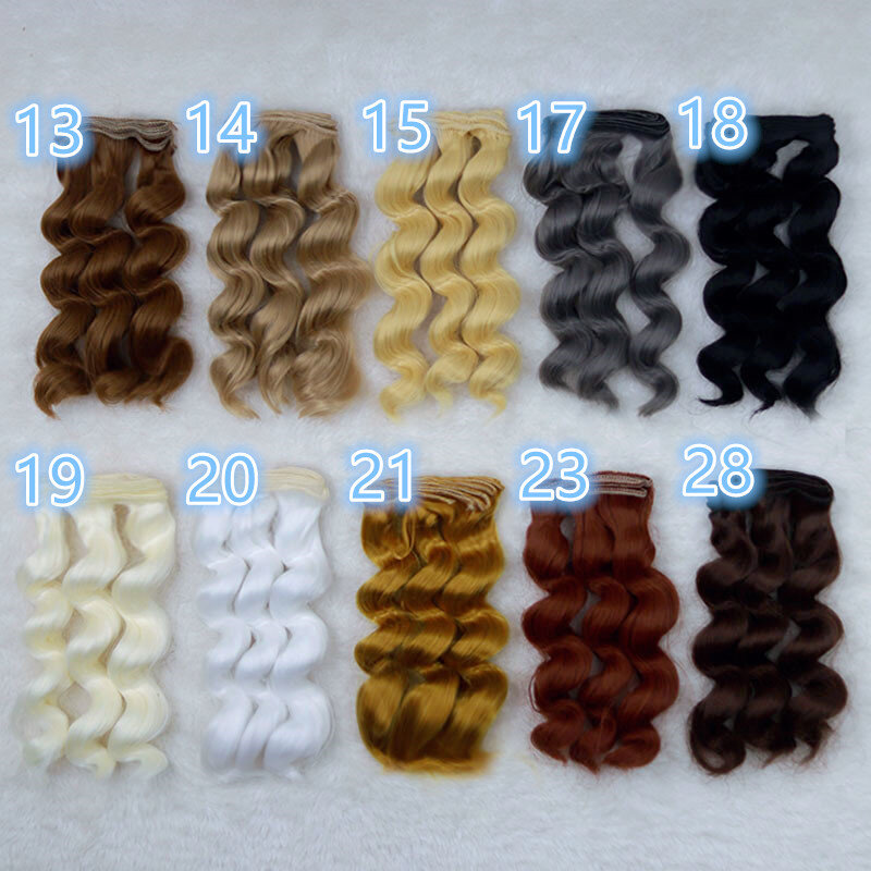 Pelucas de cabello rizado de fibra de alambre de alta temperatura, 1 Uds., 15cm x 100cm, para BJD Ye Luoli SD DIY para muñecas