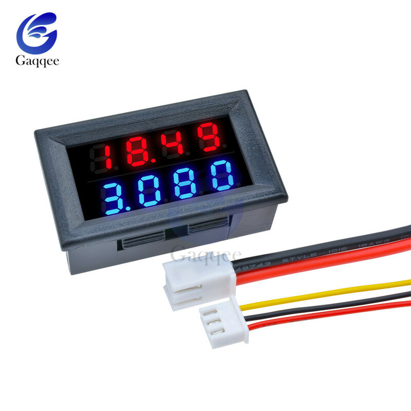 Voltímetro Digital de CC, amperímetro, 4 bits, 5 cables, 100V, 200V, 10A, fuente de alimentación, pantalla Dual LED