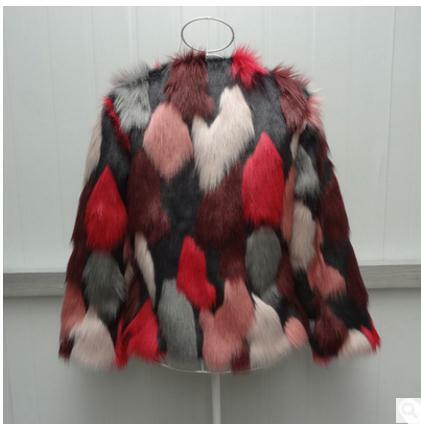 S/9XL Womens Short Faux Fur Jackets Short Section Female Large Size Sexy Mixed Color Fake Fur Coats Man-Made Fur Outwear K702
