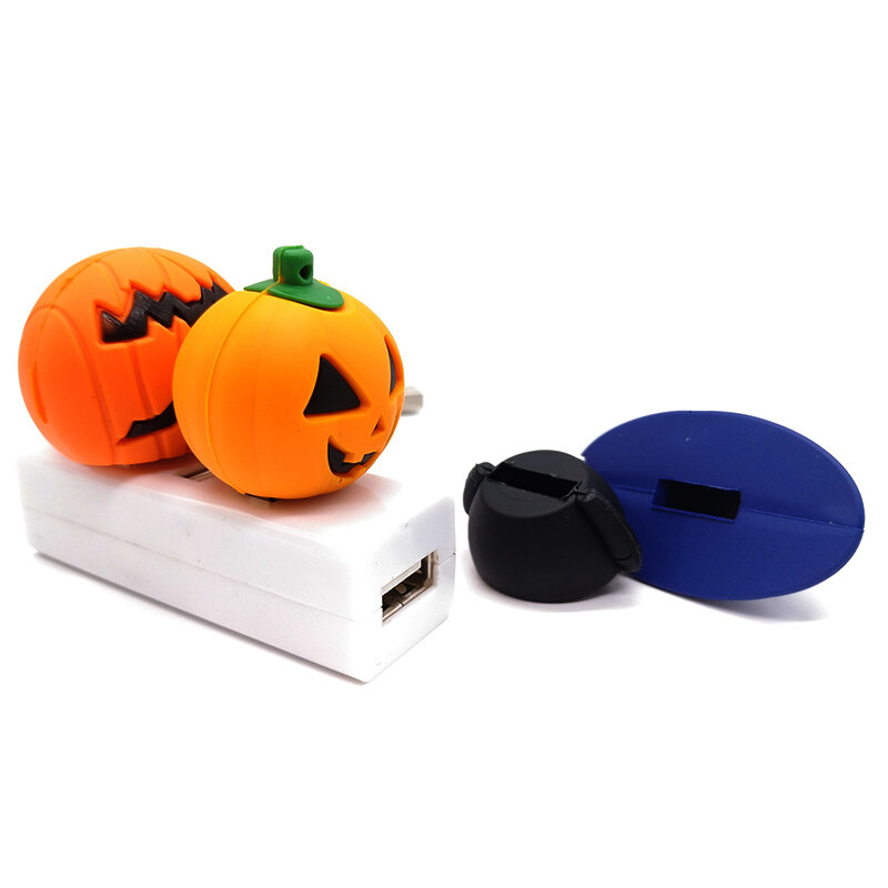 USB hình hoạt hình Bí Ngô Quái Vật đèn LED cổng USB 4GB 8GB 16GB 32GB 64GB Pendrive nhớ dính quà tặng Halloween bút CLE USB